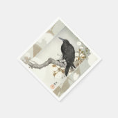 Crow Raven Koson Japanese Bird Serviette (Ecke)