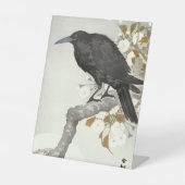 Crow Raven Koson Japanese Bird Sockelschild (Vorderseite)