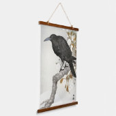 Crow Raven Koson Japanese Bird Wandteppich Mit Holzrahmen (Gewinkelt)