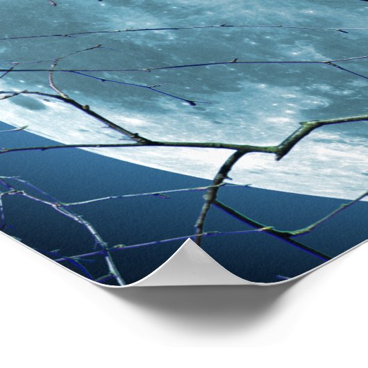 Crow Raven Moon Night Gothic Fantasy Atemberaubend Poster (Ecke)