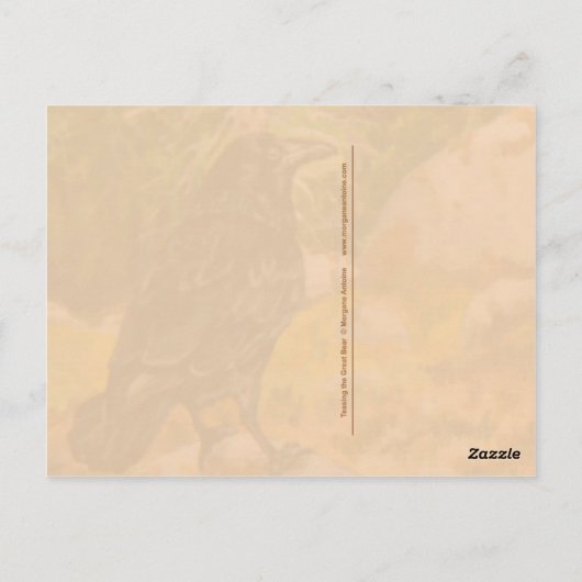 Crow Raven prangert Grizzly Bären als Postkarte (Rückseite)