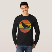 Crow Raven Retro Sunset T-Shirt (Vorne ganz)