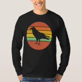 Crow Raven Retro Sunset T-Shirt (Vorderseite)