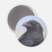 Crow Raven Sunset Painting Art Magnet (Vorderseite/Rückseite)