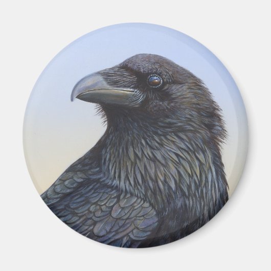 Crow Raven Sunset Painting Art Magnet (Vorne)