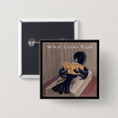 Crow Reading the Raven Funny Button (Vorne & Hinten)