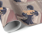 Crow Reading the Raven Funny Geschenkpapier (Rolleneckpunkt)