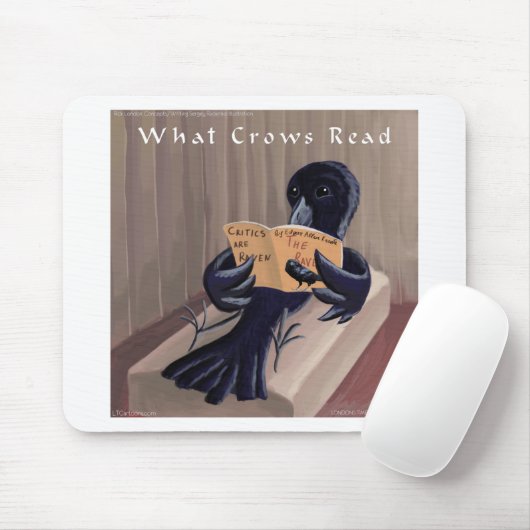 Crow Reading The Raven Funny Mousepad (Mit Mouse)