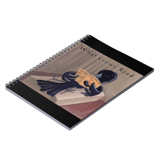 Crow Reading the Raven Funny Notizblock (Linke Seite)