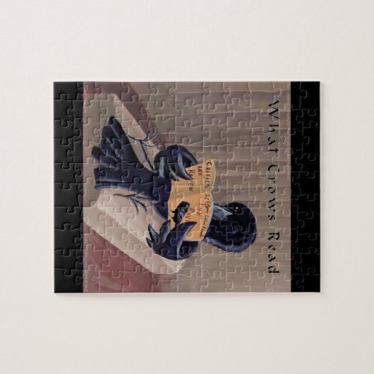 Crow Reading the Raven Funny Puzzle (Horizontal)