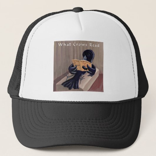 Crow Reading the Raven Funny Truckerkappe (Vorderseite)