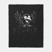 Crow, Retro F-Caw-F Bird Crow Funny Crow Bird Cawi Fleecedecke (Vorderseite)