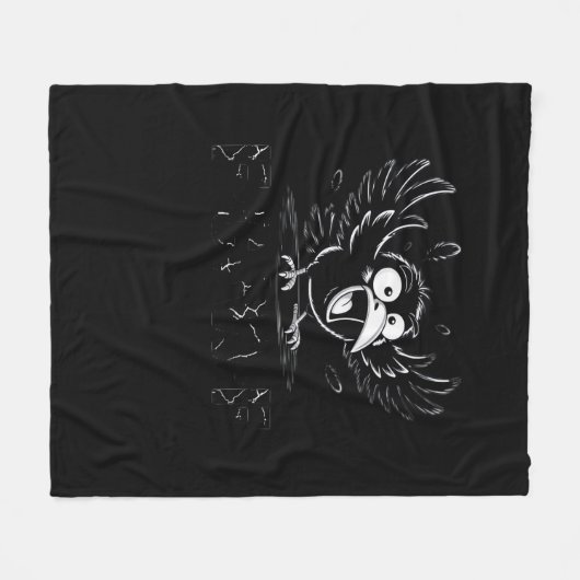 Crow, Retro F-Caw-F Bird Crow Funny Crow Bird Cawi Fleecedecke (Vorderseite (Horizontal))