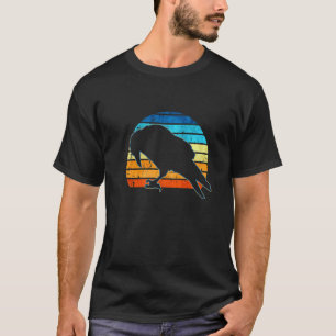 Crow Retro Vintager 80er Stil Farm Animal Raven T-Shirt