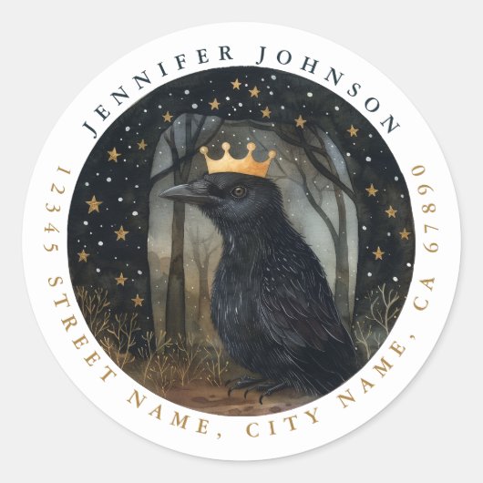 Crow Round Stickers (Vorderseite)