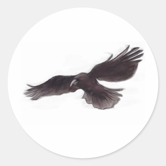 Crow Runder Aufkleber (Vorderseite)