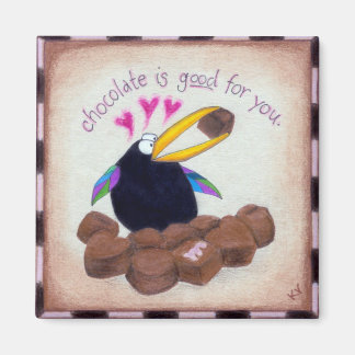 Crow sagt, Schokolade sei gut für dich Magnet