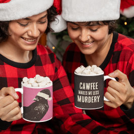 Crow Santa Christmas Cawfee Less Murdery Kaffeetasse