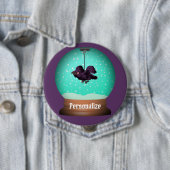 Crow-Schneeglobe-Rabe wird einzigartig lila gotisc Button (Beispiel)
