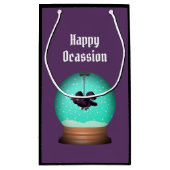 Crow-Schneeglobe-Rabe wird einzigartig lila gotisc Kleine Geschenktüte (Rückseite)