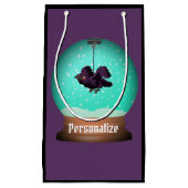 Crow-Schneeglobe-Rabe wird einzigartig lila gotisc Kleine Geschenktüte (Vorderseite)