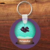 Crow-Schneeglobe Schlüsselanhänger (Vorderseite)