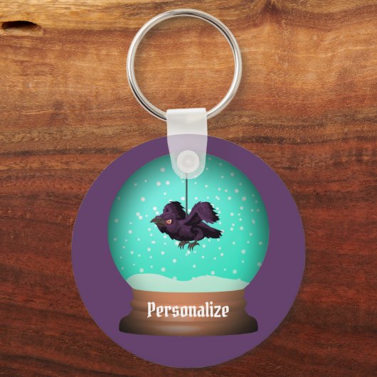 Crow-Schneeglobe Schlüsselanhänger (Vorderseite)