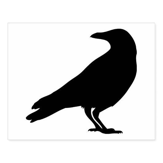 Crow-Silhouette, Black Bird, 4" x 5"-Gummi-Briefma Gummistempel (Prägung)