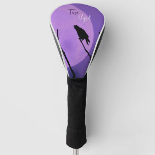 Crow Silhouette Lavender Lila Moon Golf Headcover