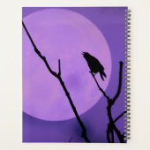 Crow Silhouette Lavender Lila Moon Planer (Rückseite)