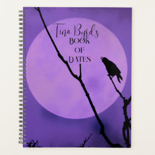 Crow Silhouette Lavender Lila Moon Planer