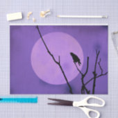 Crow Silhouette Lavender Lila Moon Seidenpapier (Handwerk)