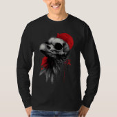 Crow Skull Barbed Wire Grunge Long Sleeve T-Shirt (Vorderseite)
