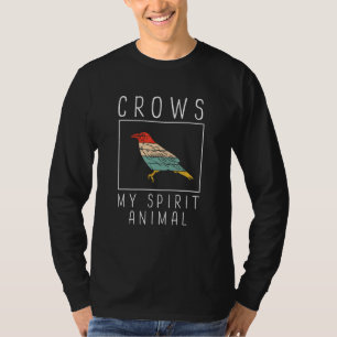 Crow Spirit Animal Vintag Sunset Niedlich Raven T-Shirt