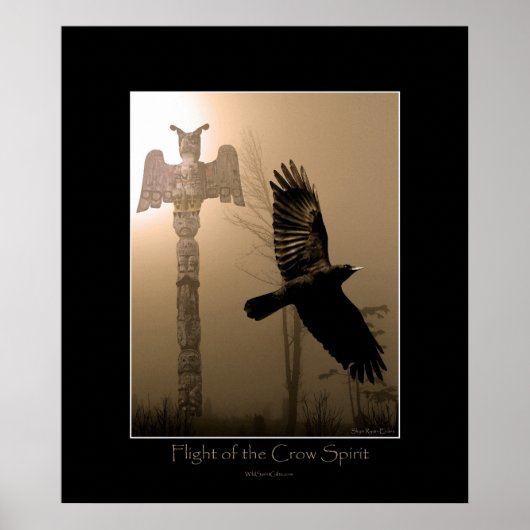 CROW SPIRIT & Totem Pole Art Poster (Vorne)