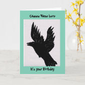 Crow Sprichwort caw, (Name hinzufügen) es ist Ihr  Karte (Gelbe Blume)