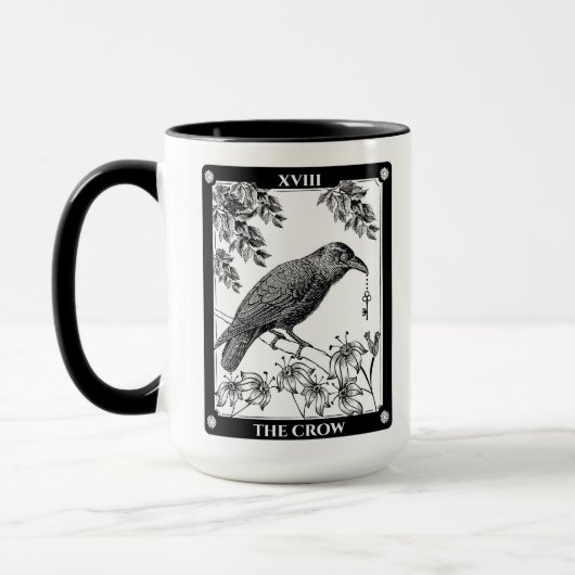 Crow Tarot Card Tasse - Hexerei und Mystischer Kaf (Links)
