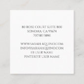 Crow & Tee Cups Whimsical Quadratische Visitenkarte (Rückseite)