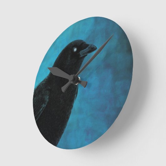 Crow Time Keeper Runde Wanduhr (Winkel)