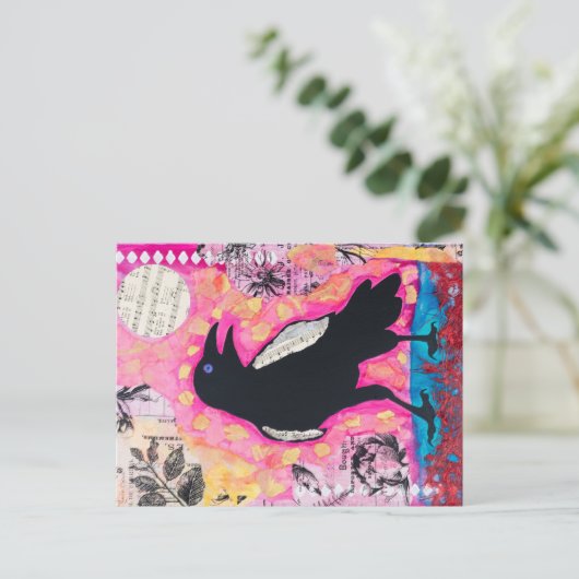 Crow Tunes Postkarte (Stehend Vorderseite)