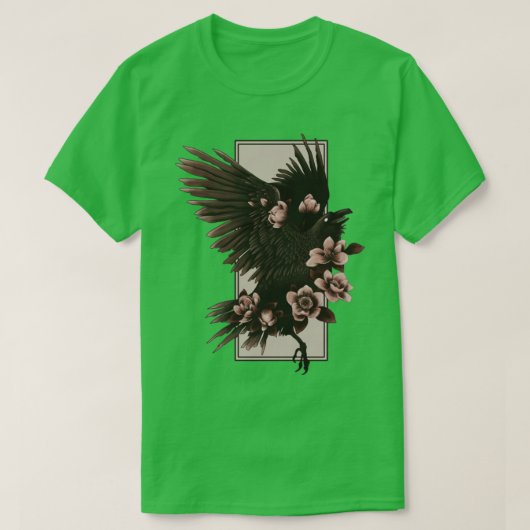 Crow und Blume T-Shirt (Design vorne)