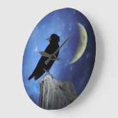 Crow und der Halbmond Große Wanduhr (Winkel)