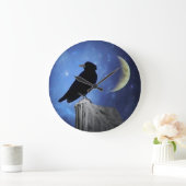 Crow und der Halbmond Große Wanduhr (Zuhause)