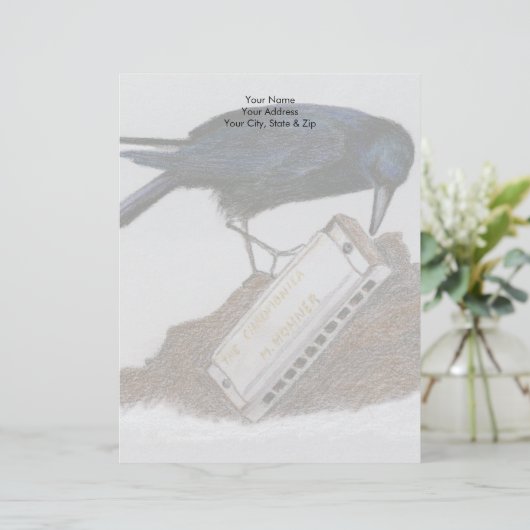Crow und Harmonica Briefbogen (Stehend Vorderseite)