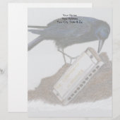 Crow und Harmonica Briefbogen (Vorne/Hinten)