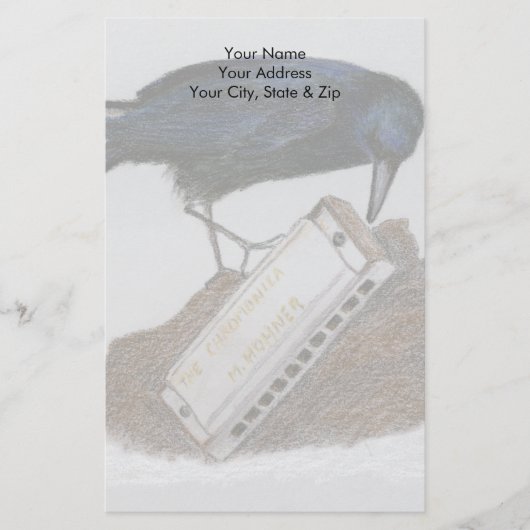 Crow und Harmonica Briefpapier (Vorderseite)