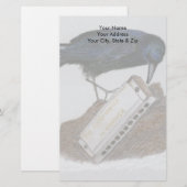 Crow und Harmonica Briefpapier (Vorne/Hinten)