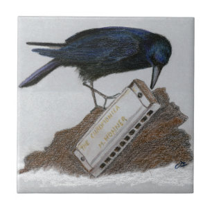 Crow und Harmonica Fliese