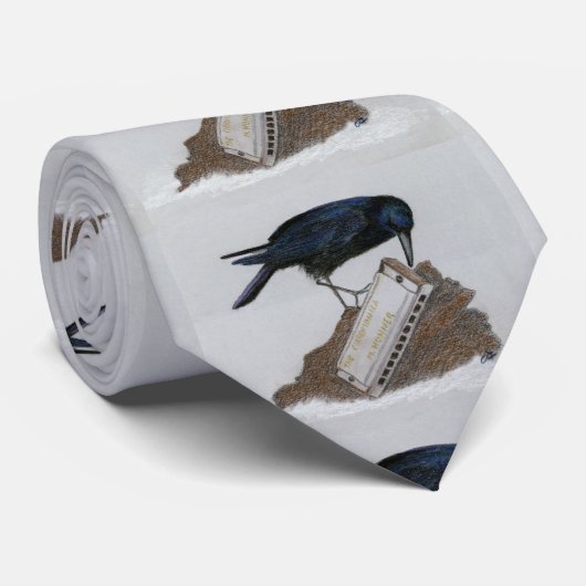 Crow und Harmonica Krawatte (Gerollt)