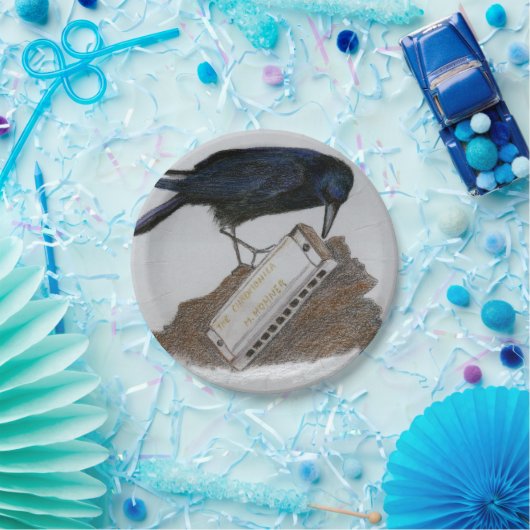 Crow und Harmonica Pappteller (Party)